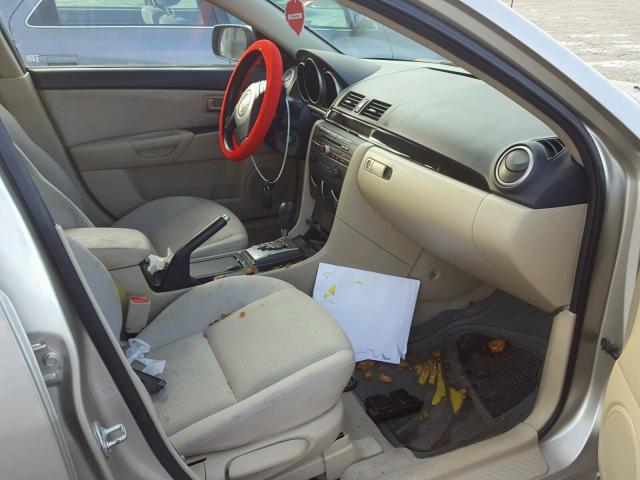 JM1BK12F081864675 - 2008 MAZDA 3 I BEIGE photo 5