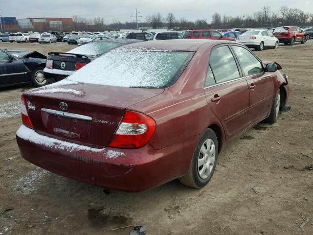 4T1BE32K72U026757 - 2002 TOYOTA CAMRY LE RED photo 4