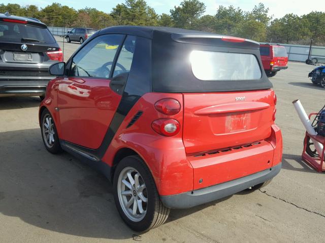 WMEEK3BA1AK333287 - 2010 SMART FORTWO PAS RED photo 3