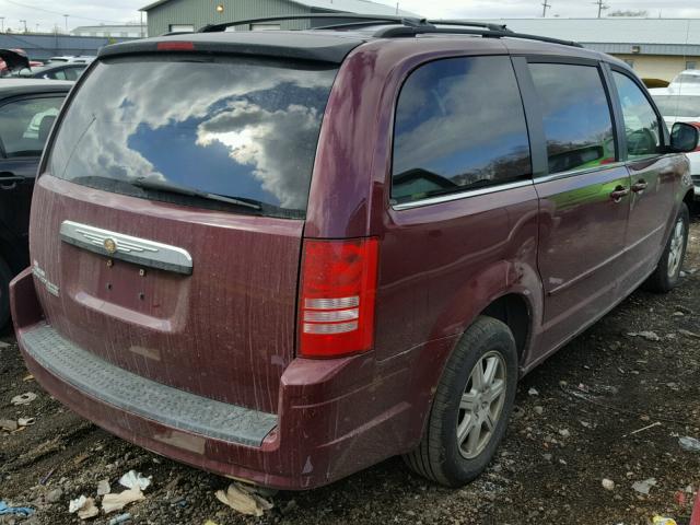 2A8HR54P28R657602 - 2008 CHRYSLER TOWN & COU BURGUNDY photo 4