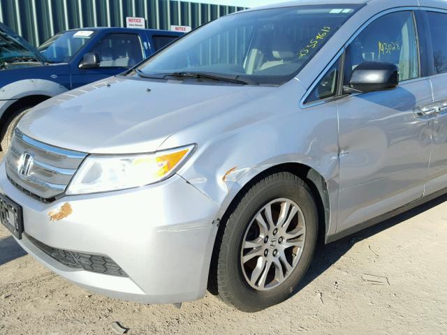 5FNRL5H46CB005728 - 2012 HONDA ODYSSEY EX SILVER photo 9