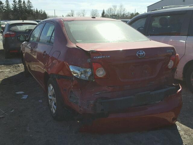 2T1BU40E59C081418 - 2009 TOYOTA COROLLA BA RED photo 3