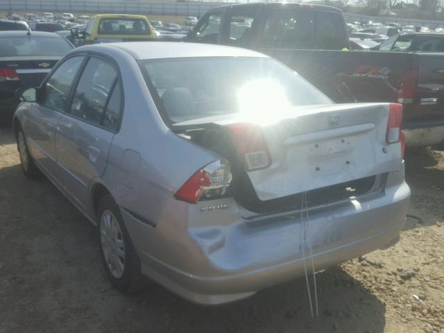 2HGES16555H584375 - 2005 HONDA CIVIC LX SILVER photo 3