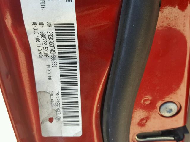 2B3KA53T49H506501 - 2009 DODGE CHARGER R/ RED photo 10