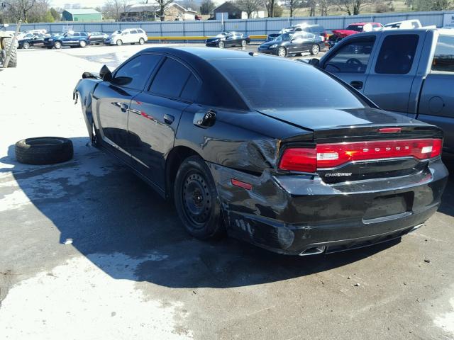 2C3CDXHG0CH302002 - 2012 DODGE CHARGER SX BLACK photo 3