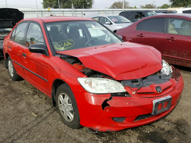 1HGES16395L021010 - 2005 HONDA CIVIC DX V RED photo 1