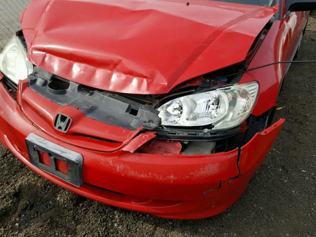 1HGES16395L021010 - 2005 HONDA CIVIC DX V RED photo 9