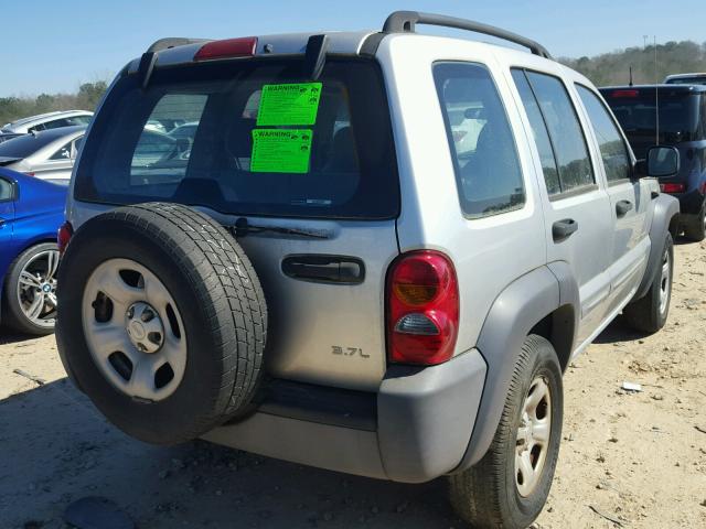 1J4GK48K23W608748 - 2003 JEEP LIBERTY SP SILVER photo 4