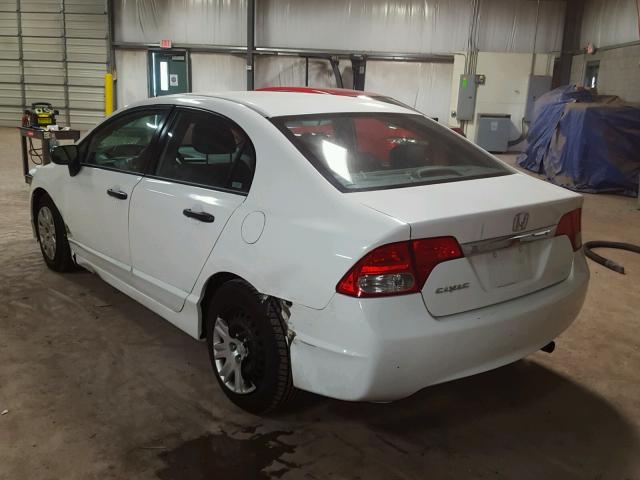 2HGFA16319H502489 - 2009 HONDA CIVIC VP WHITE photo 3