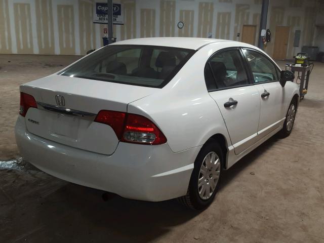 2HGFA16319H502489 - 2009 HONDA CIVIC VP WHITE photo 4