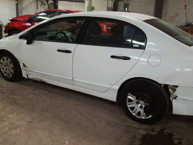 2HGFA16319H502489 - 2009 HONDA CIVIC VP WHITE photo 9