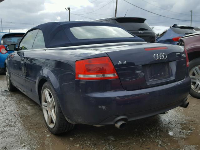 WAUDF48H37K017579 - 2007 AUDI A4 2.0T CA BLUE photo 3