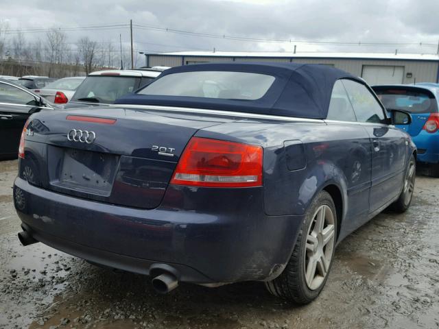 WAUDF48H37K017579 - 2007 AUDI A4 2.0T CA BLUE photo 4