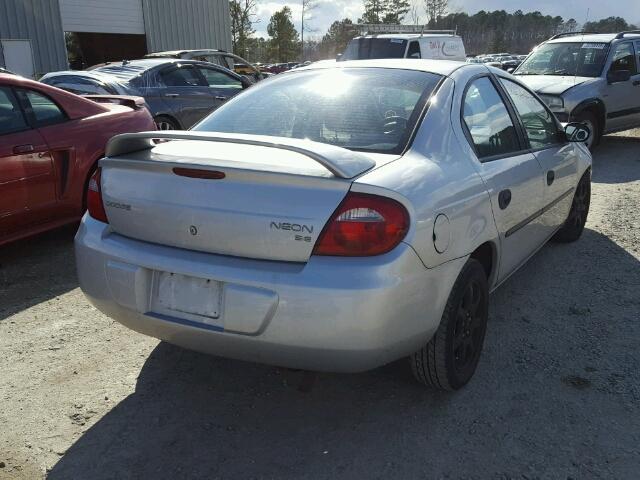 1B3ES26CX3D261339 - 2003 DODGE NEON SE SILVER photo 4