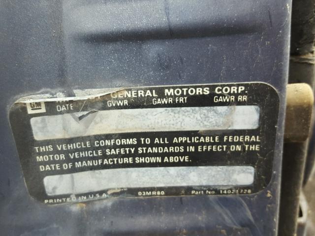 1GCCW80HXDR166558 - 1983 CHEVROLET EL CAMINO BLUE photo 10