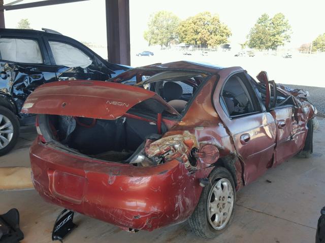 1B3ES46C6YD515776 - 2000 DODGE NEON BASE ORANGE photo 4