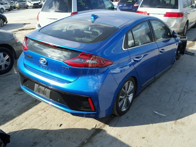 KMHC05LC4HU031218 - 2017 HYUNDAI IONIQ HEV BLUE photo 4