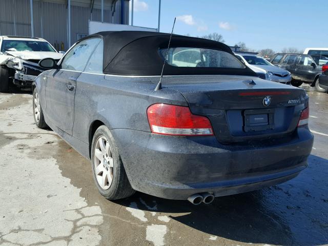 WBAUN13509VH80694 - 2009 BMW 128 I BLACK photo 3