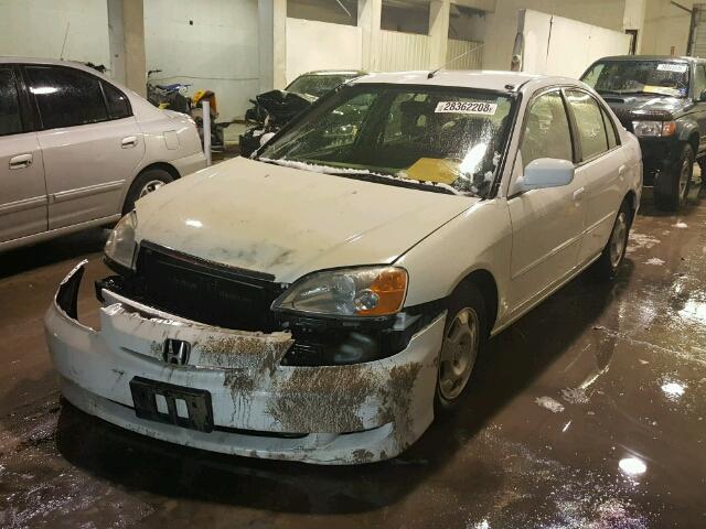 JHMES966X3S009313 - 2003 HONDA CIVIC HYBR WHITE photo 2