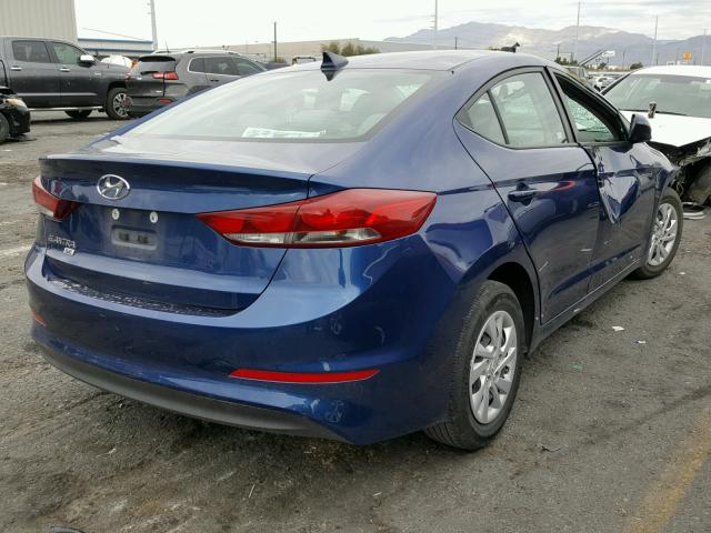 5NPD74LF9HH079994 - 2017 HYUNDAI ELANTRA SE BLUE photo 4