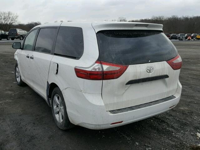 5TDZZ3DC6HS787550 - 2017 TOYOTA SIENNA BAS WHITE photo 3