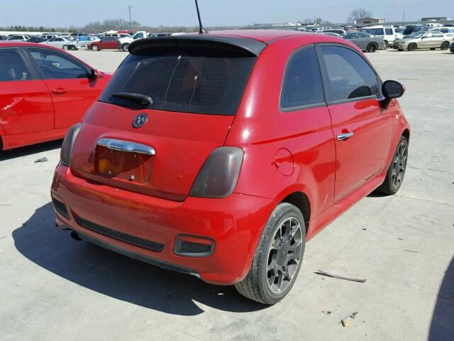 3C3CFFBR9CT101432 - 2012 FIAT 500 SPORT RED photo 4