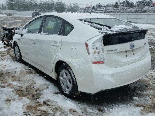 JTDKN3DU1B1429699 - 2011 TOYOTA PRIUS WHITE photo 3