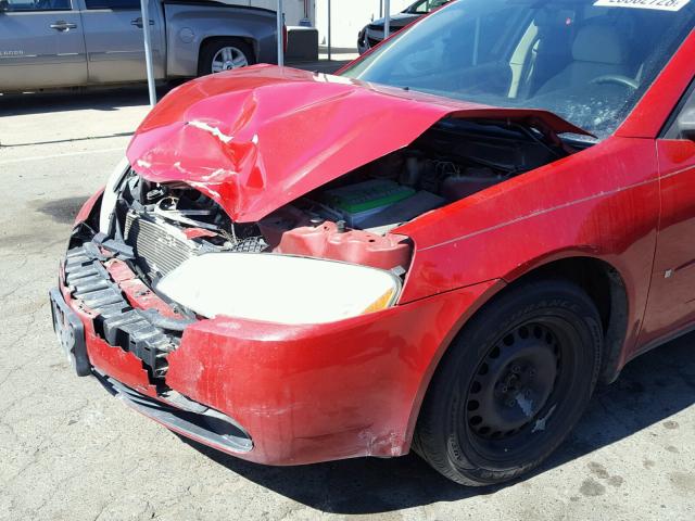 1G2ZF58BX74162525 - 2007 PONTIAC G6 VALUE L RED photo 9