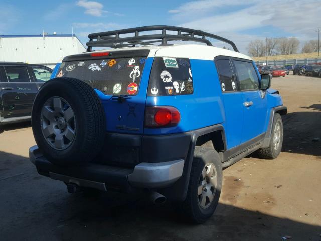 JTEBU11F270029396 - 2007 TOYOTA FJ CRUISER BLUE photo 4