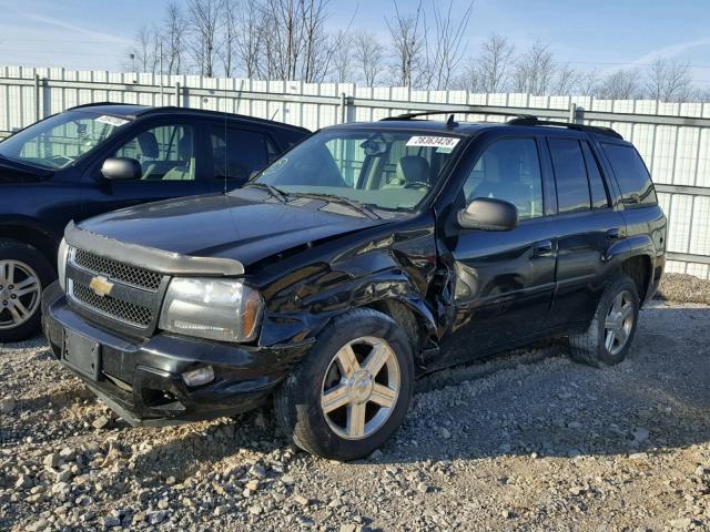 1GNDT13S182195139 - 2008 CHEVROLET TRAILBLAZE BLACK photo 2