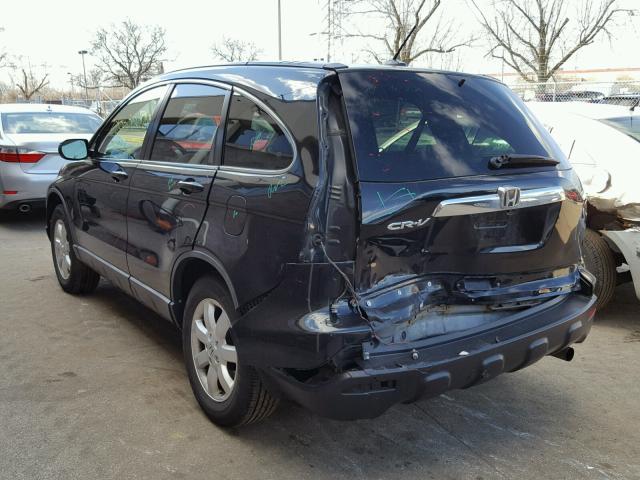 JHLRE48797C048755 - 2007 HONDA CR-V EXL BLACK photo 3