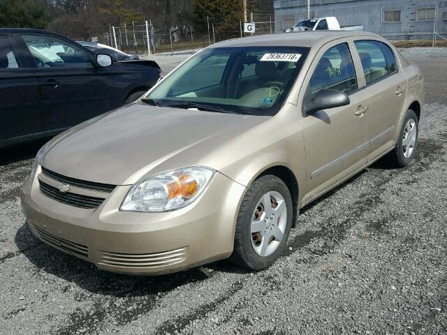 1G1AK55F777139075 - 2007 CHEVROLET COBALT LS GOLD photo 2