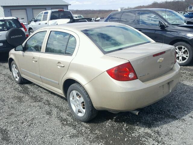 1G1AK55F777139075 - 2007 CHEVROLET COBALT LS GOLD photo 3