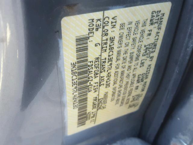 3N1BC13E97L424130 - 2007 NISSAN VERSA S GRAY photo 10