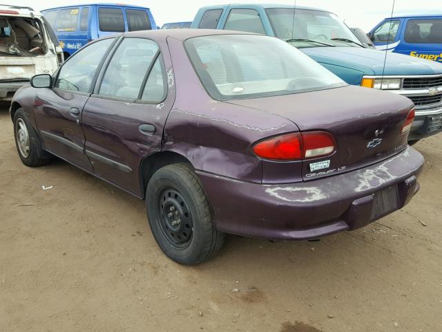 1G1JF5247W7153256 - 1998 CHEVROLET CAVALIER L PURPLE photo 3