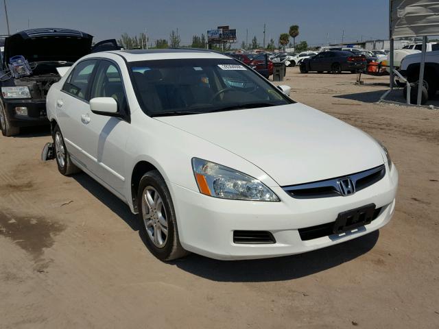 1HGCM56887A182662 - 2007 HONDA ACCORD EX WHITE photo 1