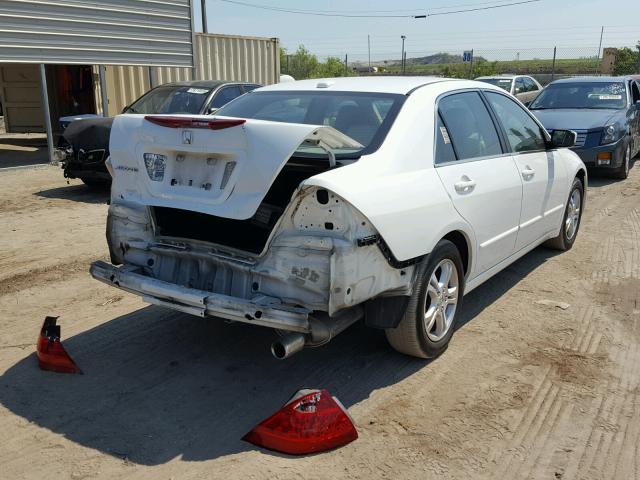 1HGCM56887A182662 - 2007 HONDA ACCORD EX WHITE photo 4