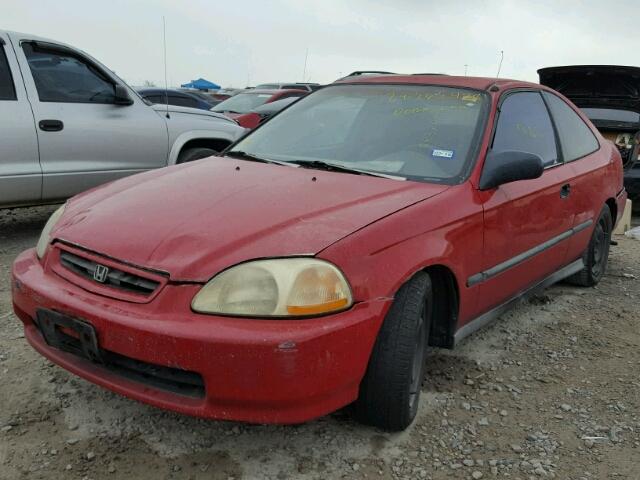 1HGEJ6120WL045437 - 1998 HONDA CIVIC DX RED photo 2