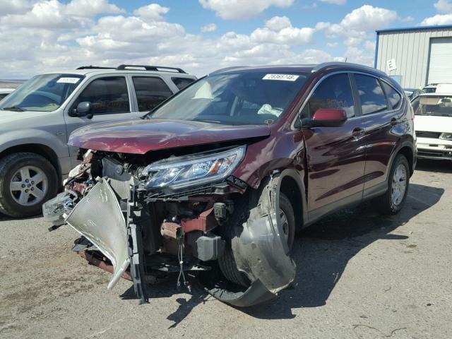 2HKRM4H71FH658622 - 2015 HONDA CR-V EXL MAROON photo 2