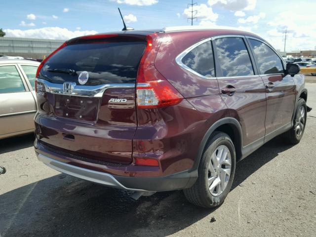 2HKRM4H71FH658622 - 2015 HONDA CR-V EXL MAROON photo 4