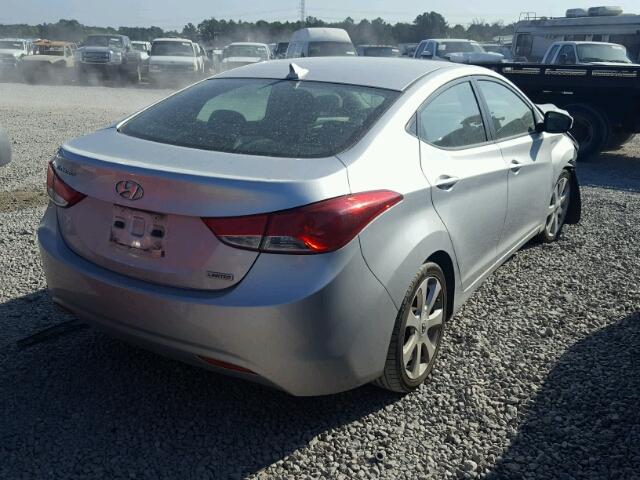 5NPDH4AE3CH105456 - 2012 HYUNDAI ELANTRA GL SILVER photo 4