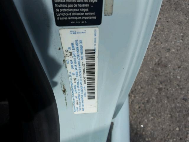 3VWCM21Y84M303027 - 2004 VOLKSWAGEN NEW BEETLE 蓝色 照片 10