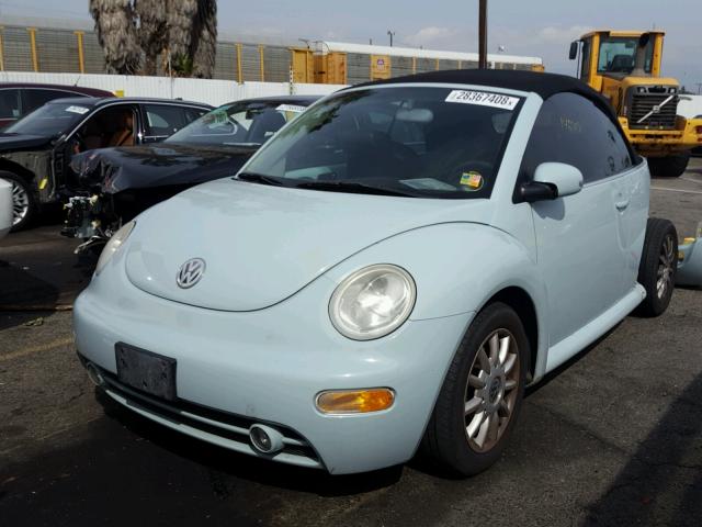 3VWCM21Y84M303027 - 2004 VOLKSWAGEN NEW BEETLE BLUE photo 2