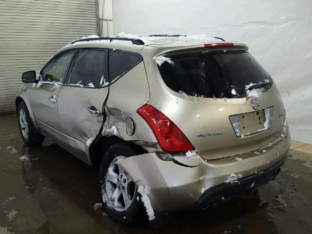 JN8AZ08W85W423291 - 2005 NISSAN MURANO SL GOLD photo 3