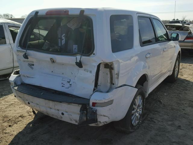 4M2CU97148KJ53124 - 2008 MERCURY MARINER PR WHITE photo 4