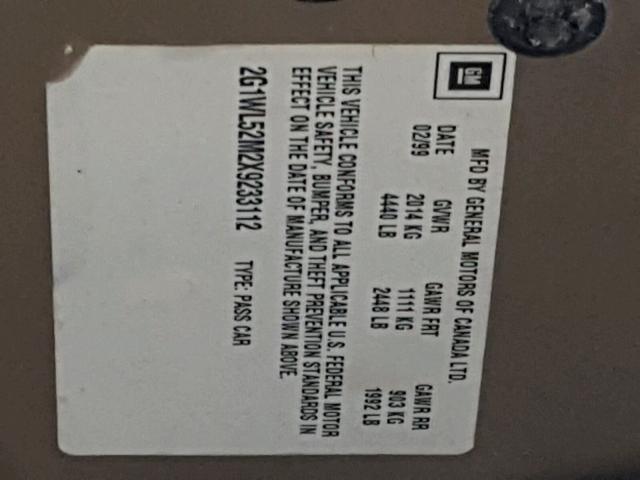 2G1WL52M2X9233112 - 1999 CHEVROLET LUMINA BAS ბეჟი ფოტო 10