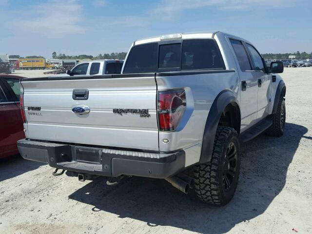 1FTFW1R68DFB52567 - 2013 FORD F150 SVT R GRAY photo 4