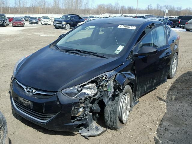 KMHDH4AE3CU395120 - 2012 HYUNDAI ELANTRA GL BLACK photo 2