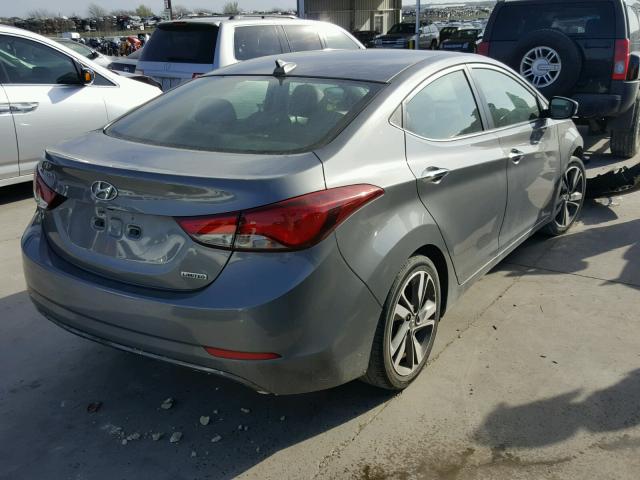 5NPDH4AEXEH496785 - 2014 HYUNDAI ELANTRA GRAY photo 4