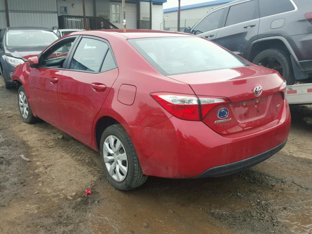 2T1BURHE5EC127986 - 2014 TOYOTA COROLLA L RED photo 3